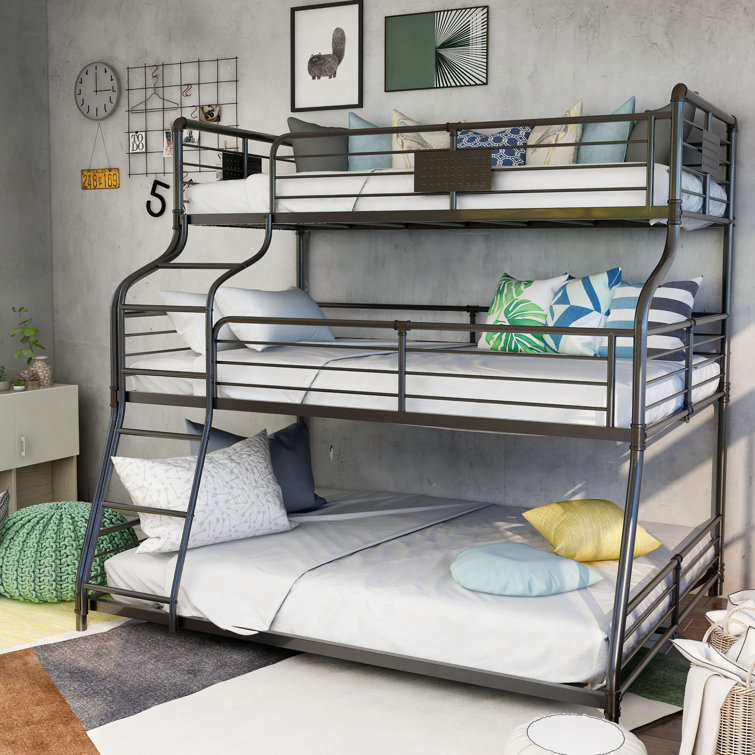 Twin Over Full Over Queen Triple Bunk Bed